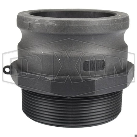 Dixon Type F Cam and Groove Adapter, 4 in, Male Adapter x MNPT, Polypropylene, Domestic PPF400